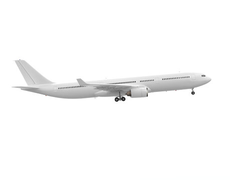 High detailed white airliner or Jet Airplane Take Off isolated. Png transparency
