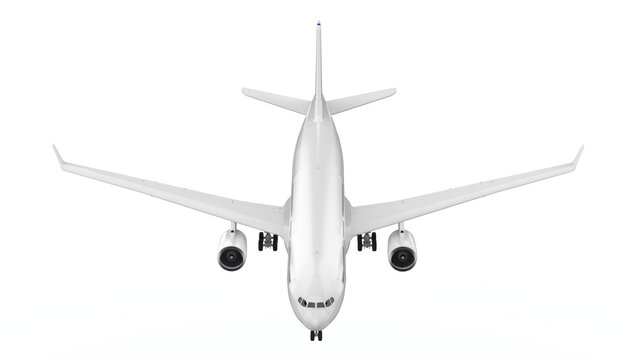 High detailed white airliner or Jet Airplane Take Off isolated. Png transparency
