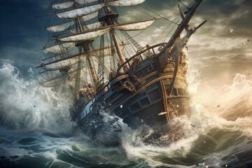 Obraz premium old pirate ship