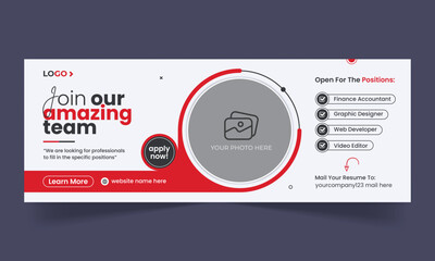 We are hiring job vacancy social media facebook cover and web banner template