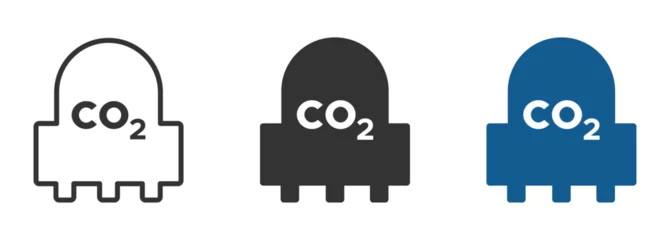 Fotobehang CO2 sensor flat vector icons © Kobby