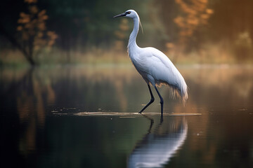 Fototapeta premium A lone crane in the forest
