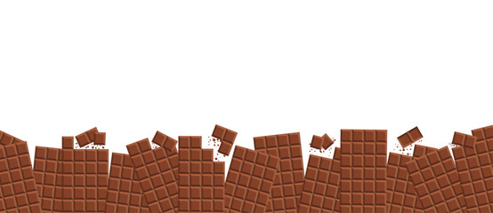 Chocolate background. Chocolate bar. Milk chocolate vector. Bar of chocolate. Vector illustration in a flat style.