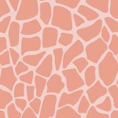 Pink giraffe animal skin seamless pattern design. Vector safari repeat background. © Tani Kuzminka