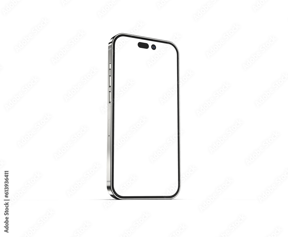 Aufkleber screen replaceable smart phone device mockup with white background