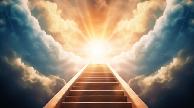 Stairway to paradise. A sense of aspiration, growth and enlightenment. Generative AI