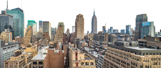 New York city skyline isolated at transparent background, PNG. United States - Powered by Adobe