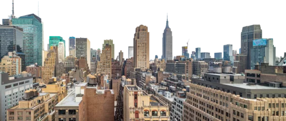 Fotobehang New York city skyline isolated at transparent background, PNG. United States © Rawf8