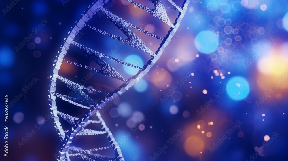 Poster dark background with dna. generative ai