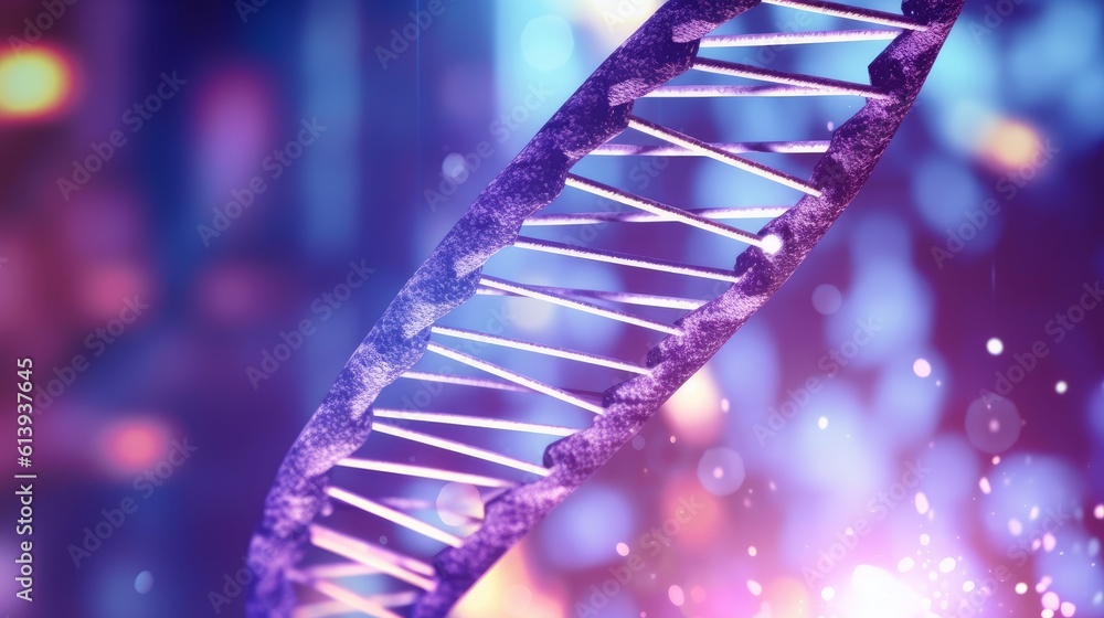 Poster dark background with dna. generative ai
