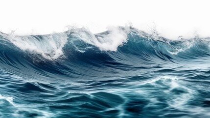 Fototapeta premium Waves of ocean water on a white background. Generative AI