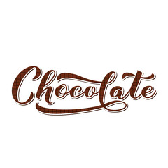 Obraz premium Chocolate calligraphy hand lettering isolated on white. Vector template for logo design, typography poster, greeting card, postcard, banner, flyer, sticker, shirt, etc