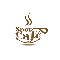 spot cafe logotype logo vector