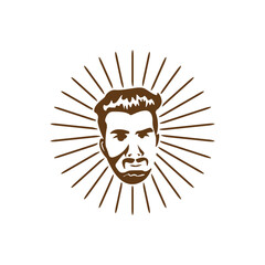 vector illustration of a handsome man's head silhouette