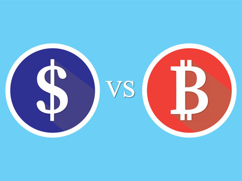dollar vs bitcoin dollar symbol icon crypto 