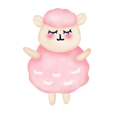 Pastel sheep lamp cartoon