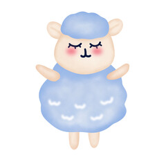 Pastel sheep lamp cartoon