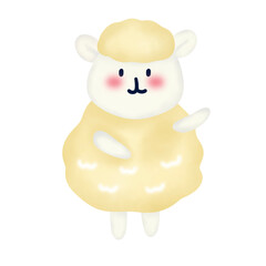Pastel sheep lamp cartoon