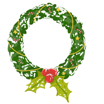 christmas wreath with holly pnn
