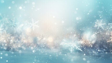 Fototapeta na wymiar Winter background, snowflakes. AI generative image.