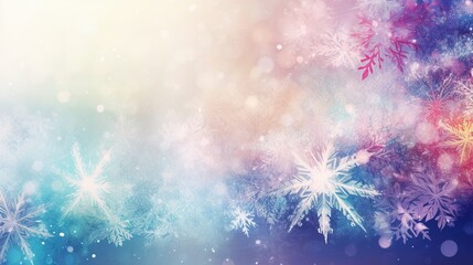 Winter background, snowflakes. AI generative image.