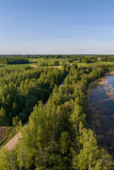 Fototapeta na wymiar Landscape Latvia, in the countryside of Latgale. By Lake Sivers