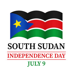 South Sudan Independence Day banner. National holiday celebrate on July 9. Vector template for typography poster, flyer, sticker, postcard, etc