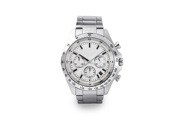 Luxury watch isolated on white background. With clipping path for artwork or design. White.