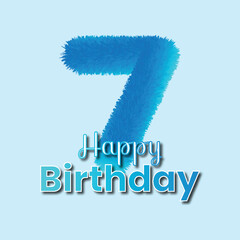 Fototapeta premium Birthday Wish by age number for kids Vector Tmeplate
