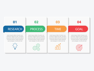 Timeline Creator infographic template. 4 Step timeline journey, calendar Flat simple infographics design template. presentation graph. Business concept with 4 options, vector illustration.