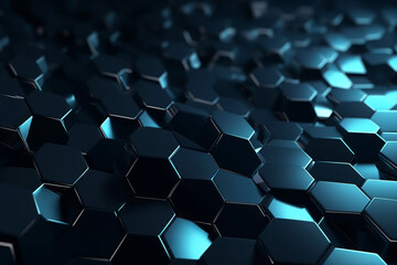 Abstract geometric hexagon background. Generated using AI tools 