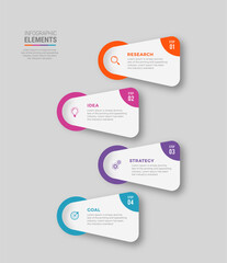Business infographic template design icons 4 options or steps
