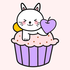 Obraz na płótnie Canvas Meow and his beloved cupcakes P10