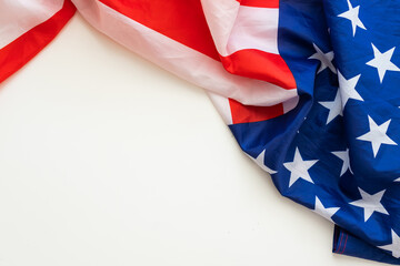 USA flag on white background with clipping path