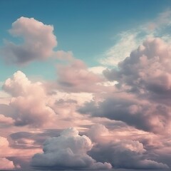 Fototapeta na wymiar Clouds of pastel colors, abstract sky background, ai generated