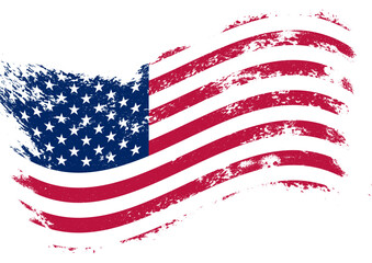 usa flag with grunge texture