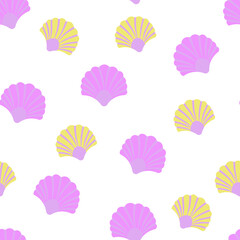 Background with seashells for decoration.
