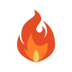 Fire icon, simple emoji in flat style