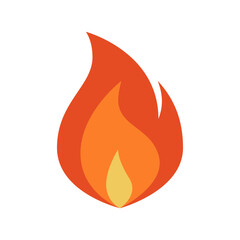 Fire icon, simple emoji in flat style