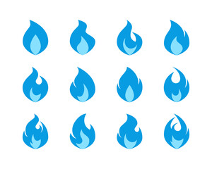 Fire icon, simple emoji in flat style