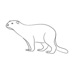 Hand-drawn Otter. Sketch vector illustration.