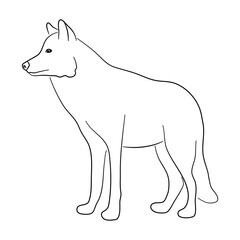 Silhouette of a Wolf made in sketch style. Vector illustration.