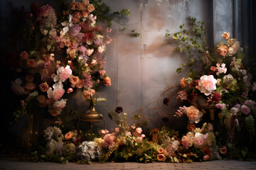 Whimsical Floral Digital Backdrops, maternity backdrops digital, studio backdrop overlay, floral background overlay 