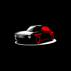 Obraz na płótnie Canvas vector classic car for logo on black background