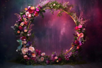 Obraz na płótnie Canvas Whimsical Floral Digital Backdrops, maternity backdrops digital, studio backdrop overlay, floral background overlay 