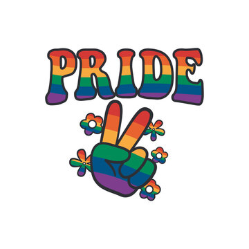 Lgbtq, pride, gay, paece hand vector