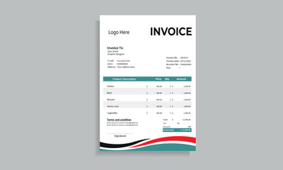 modern red-black vector invoice template design