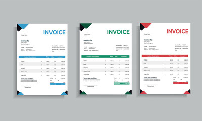Invoice template design, Invoicing quotes, money bills, price invoices, payment agreement design, business invoice