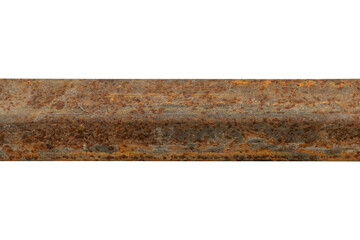 Rusty steel beam from metal stock isolated on transparent background.	