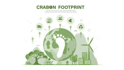 Carbon footprint. climate change concept vector illustration